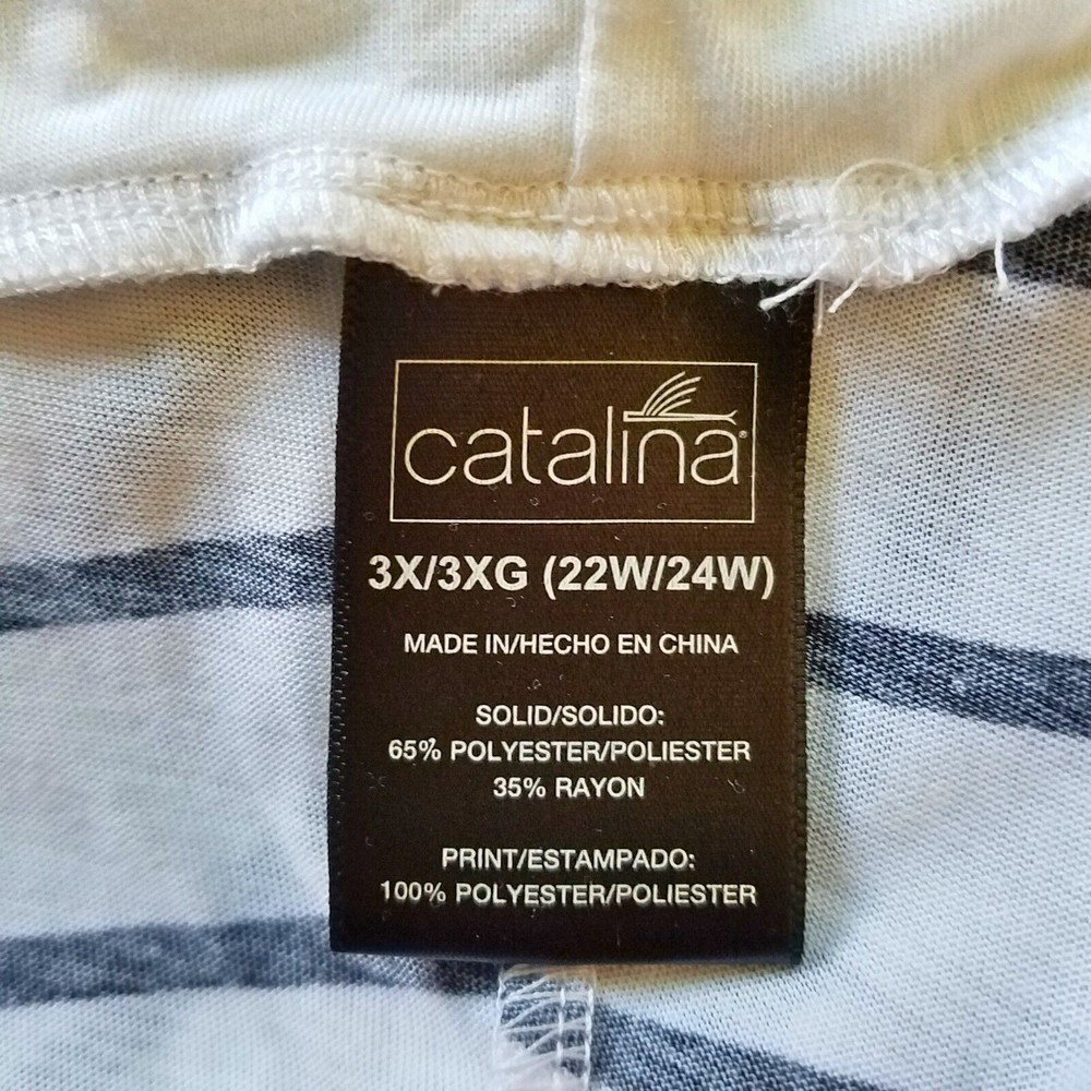 Catalina Convertible Cover-Up Dress White Black Stripes Size 3X (22W-24W) - Picture 3 of 5
